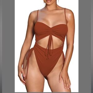 Rust Cutout Tie Bikini